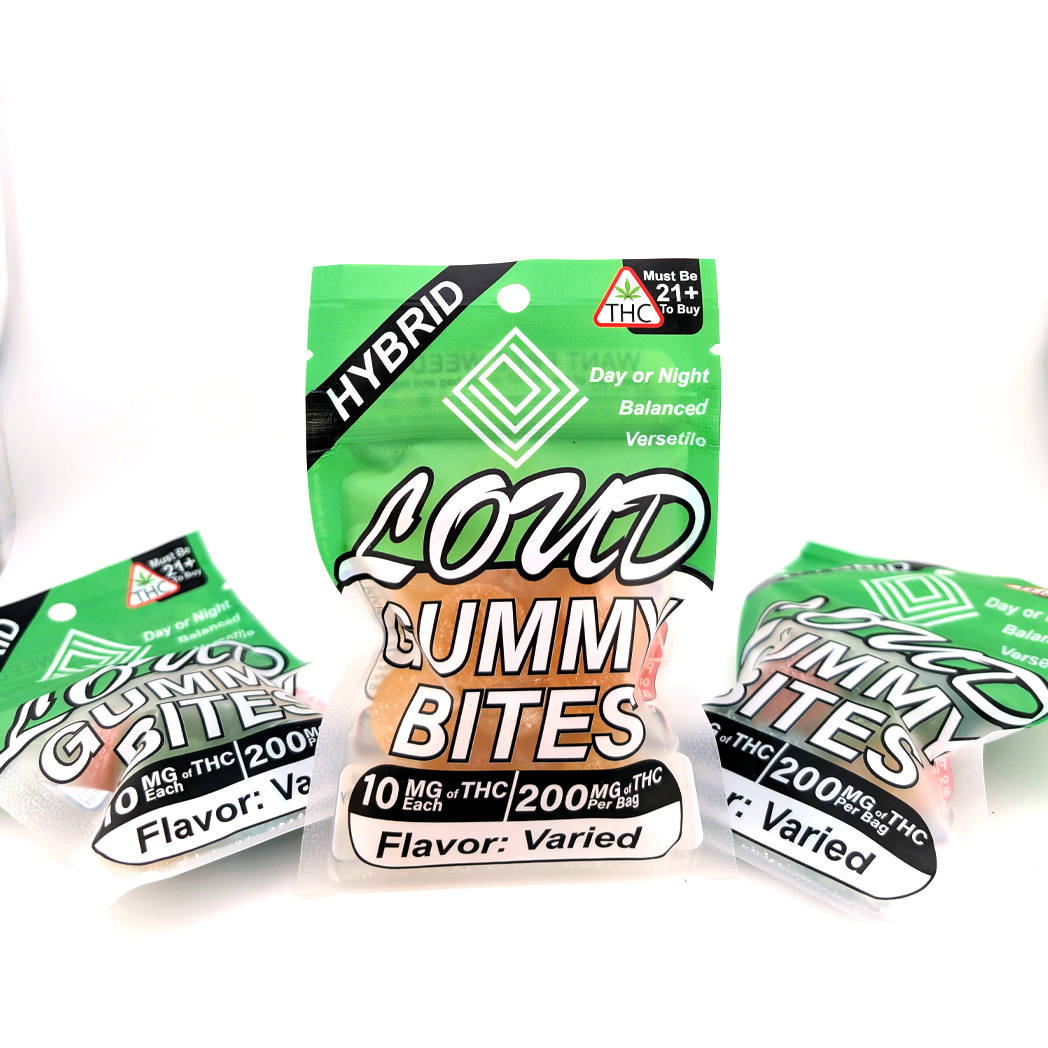 Hybrid THC Infused Gummy Bites- 10mg Each, 200mg Bag