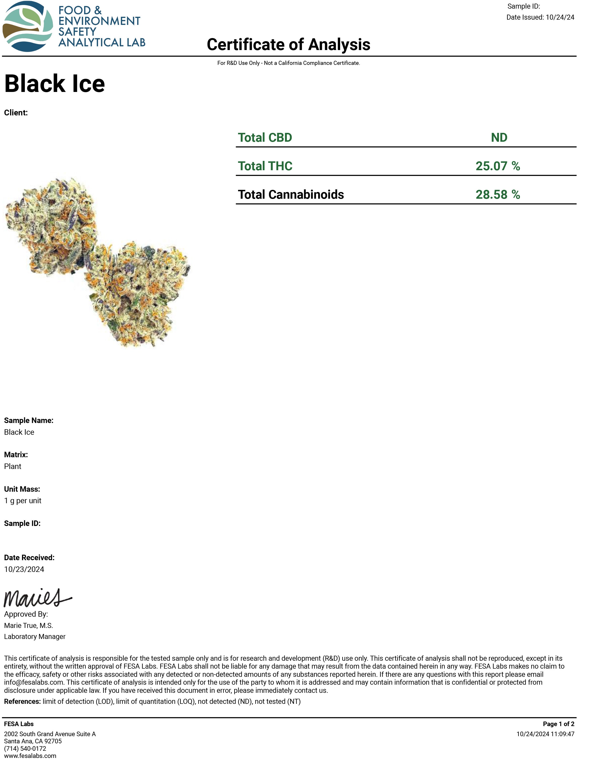 Black Ice- 25.07%- Exotic Flower