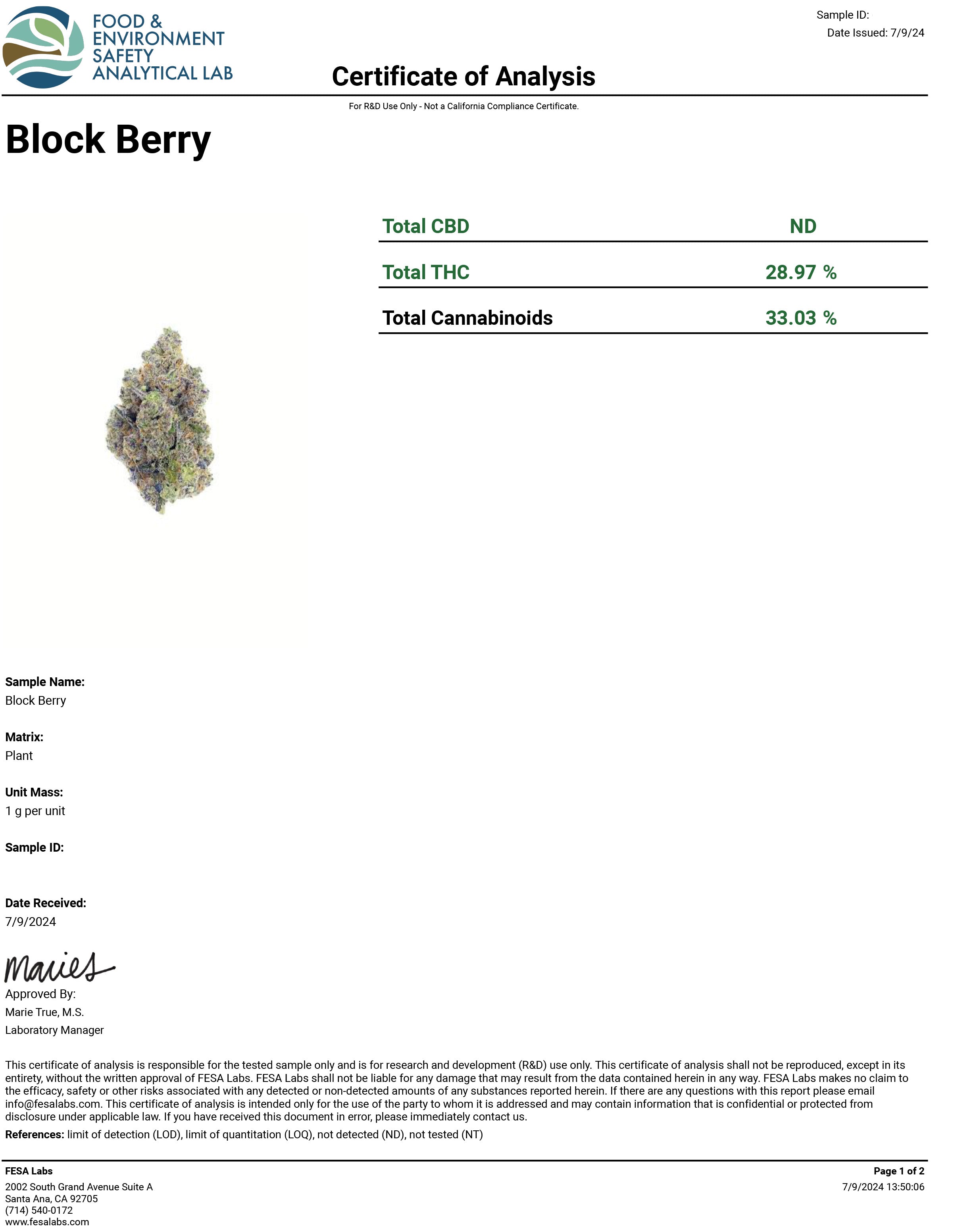 Block Berry- 28.97%-  Exotic Flower