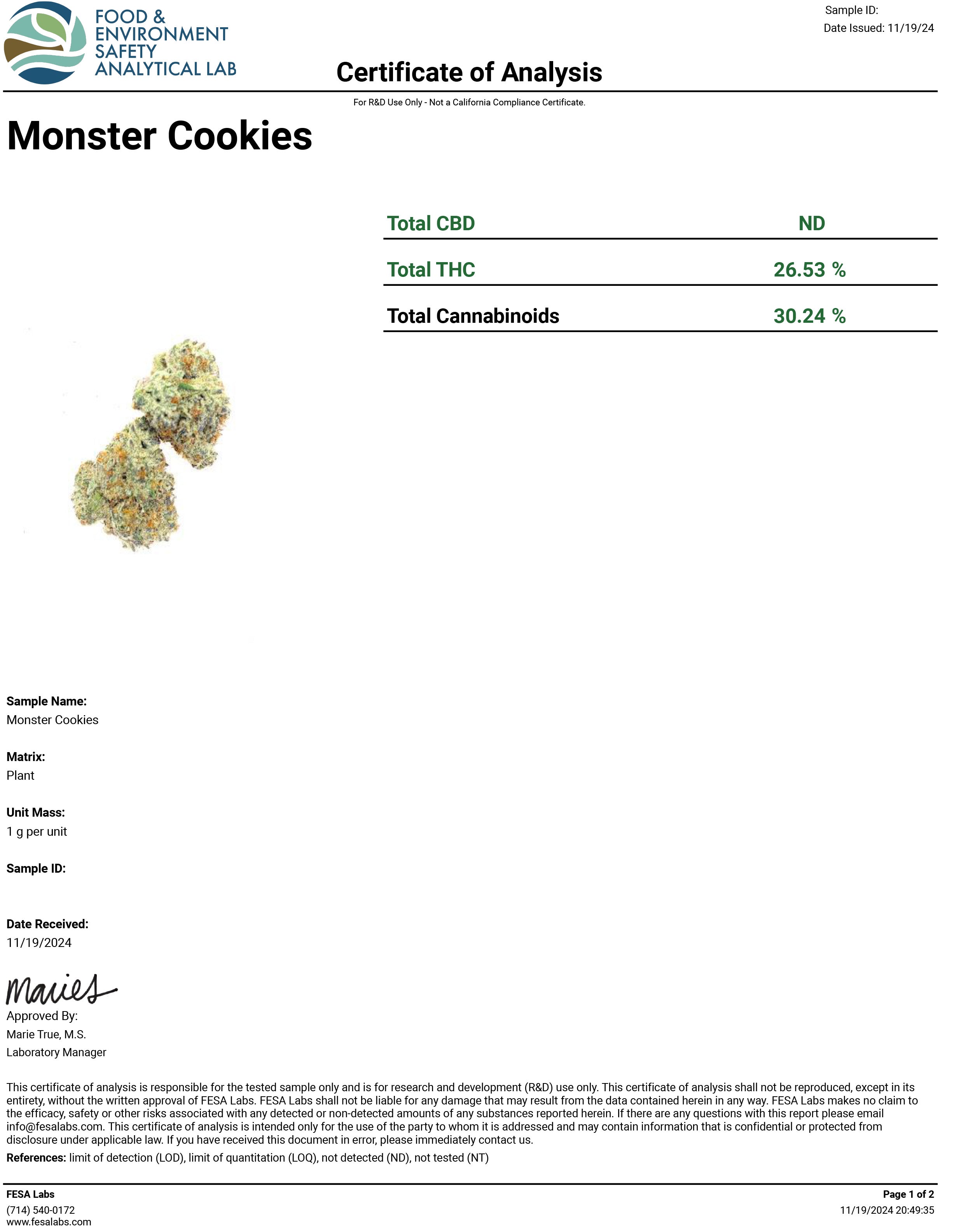 Monster Cookies- 26.5%-  Exotic Flower