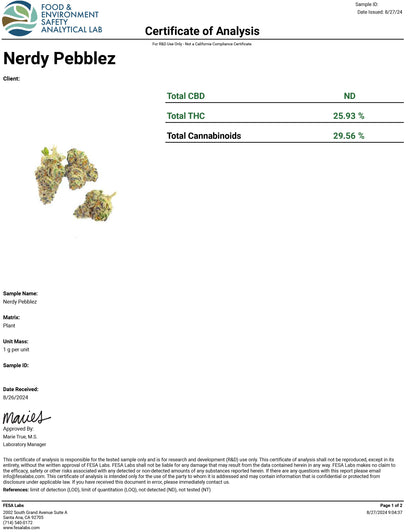 Nerdy Pebblez- 25.9%- Exotic Flower