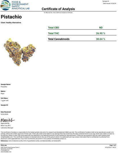 Pistachio- 26.9%- Exotic Flower